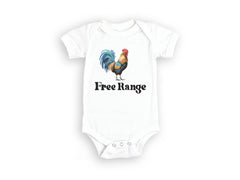 Free Range Toddler Shirt - Chicken Kids Tee - Farm Animal Youth T-Shirt - Country Styled Bodysuit - Farm Animal Shirt - Rooster Farm Tee
