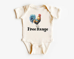 Free Range Toddler Shirt - Chicken Kids Tee - Farm Animal Youth T-Shirt - Country Styled Bodysuit - Farm Animal Shirt - Rooster Farm Tee