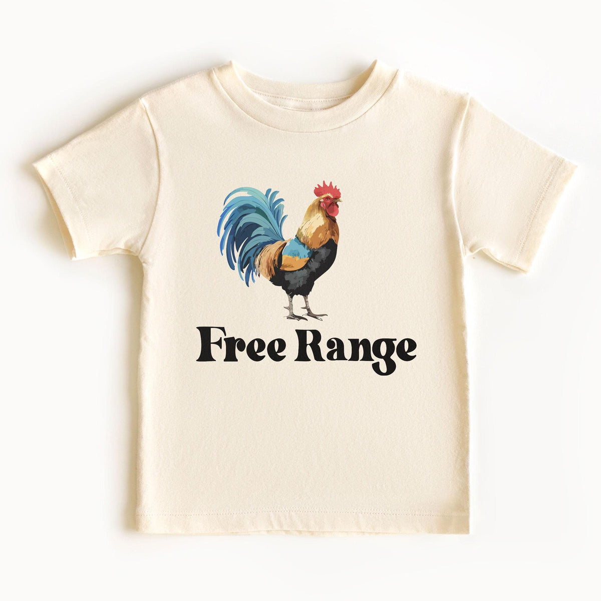 Free Range Toddler Shirt - Chicken Kids Tee - Farm Animal Youth T-Shirt - Country Styled Bodysuit - Farm Animal Shirt - Rooster Farm Tee