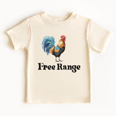 Free Range Toddler Shirt - Chicken Kids Tee - Farm Animal Youth T-Shirt - Country Styled Bodysuit - Farm Animal Shirt - Rooster Farm Tee