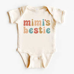 Mimi's Bestie Bodysuit - Funny Baby Tee - Baby Shower Gift - Gift from Mimi - Minimalist Baby Clothes - Kids Natural Shirt