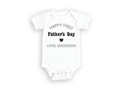 Happy First Fathers Day Bodysuit - Personalized Fathers Day Toddler Shirt - Natural Bodysuit - Gift from Daughter - Gifts for New Dad