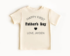 Happy First Fathers Day Bodysuit - Personalized Fathers Day Toddler Shirt - Natural Bodysuit - Gift from Daughter - Gifts for New Dad