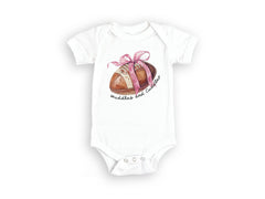 Huddles & Cuddles Football Bodysuit -  Baby Girl Football Toddler Shirt - Cute Game Day Kids Tee - Natural Girls Youth T-Shirt Tee for Girls