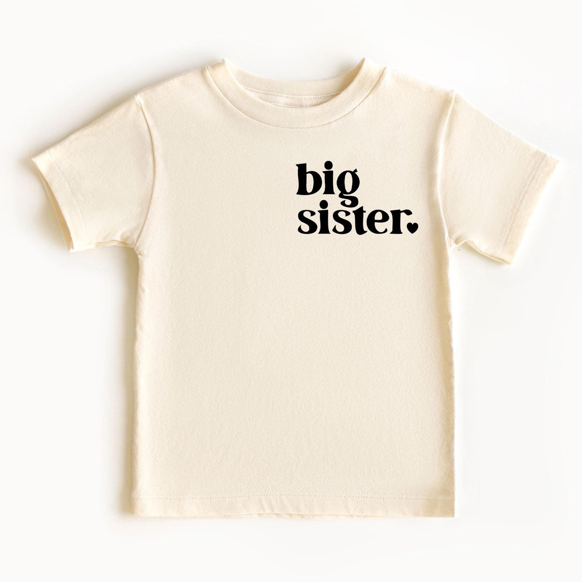 Big Sister Announcement Shirt – Natural Toddler Tee, Pregnancy Reveal Tee for Toddler, Youth or Babies