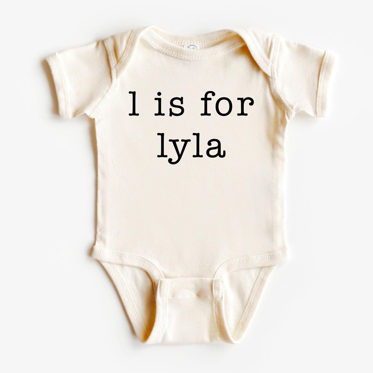Custom Letter Is For Name Bodysuit - Personalized Child's Name - Back To School Toddler Shirt - natural Bodysuit - First Day Of School Tee