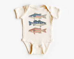 Patriotic Bass Toddler Shirt - Boys fishing Kids Tee - American Flag Youth T-Shirt -  4th Of July Bodysuit - Boy Summer T-Shirt