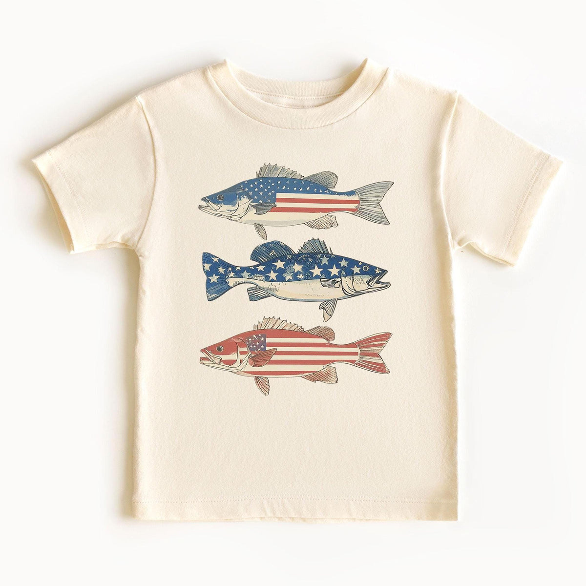 Patriotic Bass Toddler Shirt - Boys fishing Kids Tee - American Flag Youth T-Shirt -  4th Of July Bodysuit - Boy Summer T-Shirt