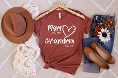 Mom Est. T-Shirt - Grandma Est. Tee - Custom Est Year Shirt - New Grandma Shirt - Mother's Day Gift - Retro Mama Tee - Personalized Mom
