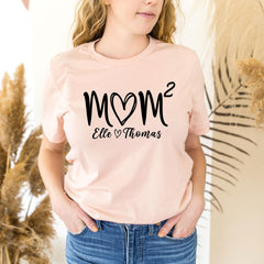 Custom Mom T-Shirt - Gift for Mom - Mothers Day Gift - Personalized Mom Tee - Kids Names Shirt - Mom Heart Shirt - Children Names - New Mom