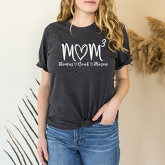 Custom Mom T-Shirt - Gift for Mom - Mothers Day Gift - Personalized Mom Tee - Kids Names Shirt - Mom Heart Shirt - Children Names - New Mom