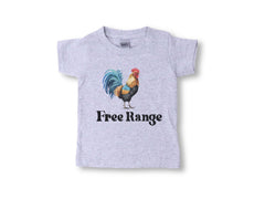 Free Range Toddler Shirt - Chicken Kids Tee - Farm Animal Youth T-Shirt - Country Styled Bodysuit - Farm Animal Shirt - Rooster Farm Tee