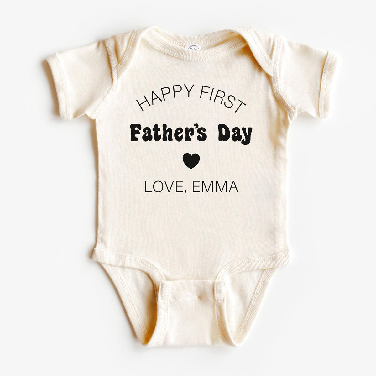 Happy First Fathers Day Bodysuit - Personalized Fathers Day Toddler Shirt - Natural Bodysuit - Gift from Daughter - Gifts for New Dad