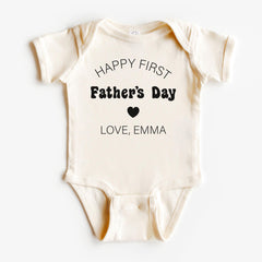 Happy First Fathers Day Bodysuit - Personalized Fathers Day Toddler Shirt - Natural Bodysuit - Gift from Daughter - Gifts for New Dad