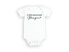 Little Answered Prayer Bodysuit - Religious Toddler Shirt - Natural Bodysuit - Christian Baby  Kids Tee - Blessed Baby Youth T-Shirt