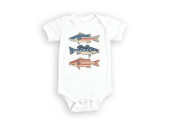 Patriotic Bass Toddler Shirt - Boys fishing Kids Tee - American Flag Youth T-Shirt -  4th Of July Bodysuit - Boy Summer T-Shirt