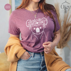 Koala Shirt, Floral Koala Shirt, Koala Shirt for Girls, Family Koala Shirts, Matching Koala Shirts, Floral Crown Koala, Koala Gift Shirt