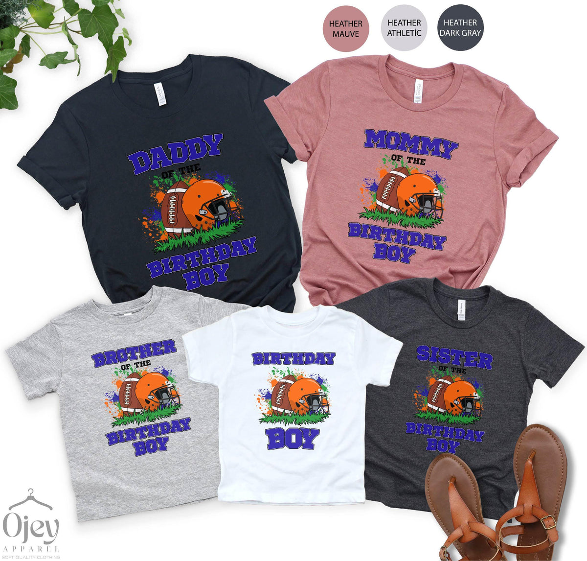 Football Theme Party Shirts - Birthday Football Family Tees - First Birthday Football Shirts - Football Mom Birthday - Dad Football Birthday