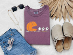 Comfort Colors Pumpkin Ghost Shirt - Spooky Ghost Shirt - Fall Pumpkin Shirt - Funny Halloween Ghost Shirt - Funny Pumpkin Shirt