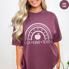 Comfort Colors® Teacher Shirt,  Live Love Teach Shirt, Teacher Shirt, Gift for Teacher, Teacher Life Shirt, Teacher Lover Shirt