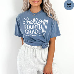 Comfort Colors® Fourth Grade Teacher Shirt, Back to School Shirt, Hello Fourth Grade Shirt, 4th Grade Shirt, Teacher Shirt