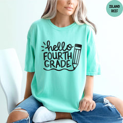 Comfort Colors® Fourth Grade Teacher Shirt, Back to School Shirt, Hello Fourth Grade Shirt, 4th Grade Shirt, Teacher Shirt