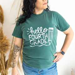 Comfort Colors® Fourth Grade Teacher Shirt, Back to School Shirt, Hello Fourth Grade Shirt, 4th Grade Shirt, Teacher Shirt