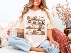 Comfort Colors Ghost Reading Shirt -Halloween Bookshelf Shirt - Book Club Spooky Shirt - Book Lover Gift - Ghost Reading Tee - Reader Gift