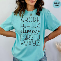 Comfort Colors® Teacher Shirt, ABC Elemeno Shirt, Kindergarten Teacher Shirt, Elemeno Shirt, Alphabet Shirt, Preschool Teacher Shirt