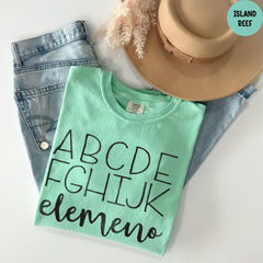 Comfort Colors® Teacher Shirt, ABC Elemeno Shirt, Kindergarten Teacher Shirt, Elemeno Shirt, Alphabet Shirt, Preschool Teacher Shirt