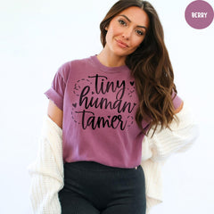Comfort Colors® Teacher Shirt, Tiny Human Tamer, Kindergarten Teacher, Teacher T-shirts, Back to School T-Shirt, Gift for Teacher