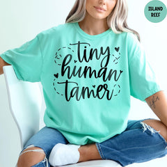 Comfort Colors® Teacher Shirt, Tiny Human Tamer, Kindergarten Teacher, Teacher T-shirts, Back to School T-Shirt, Gift for Teacher