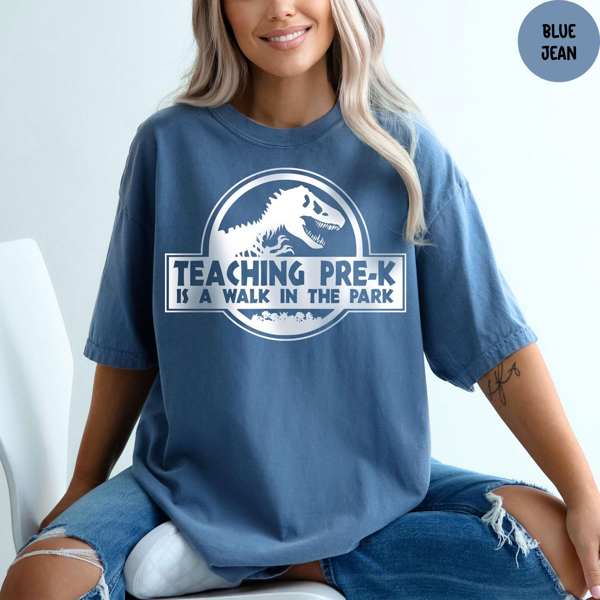 Comfort Colors® Dinosaur Teacher Shirt, Teaching Pre-K is a Walk in the Park, Teacher Dinosaur Shirt, Teacher Shirt, Funny Teacher Shirt