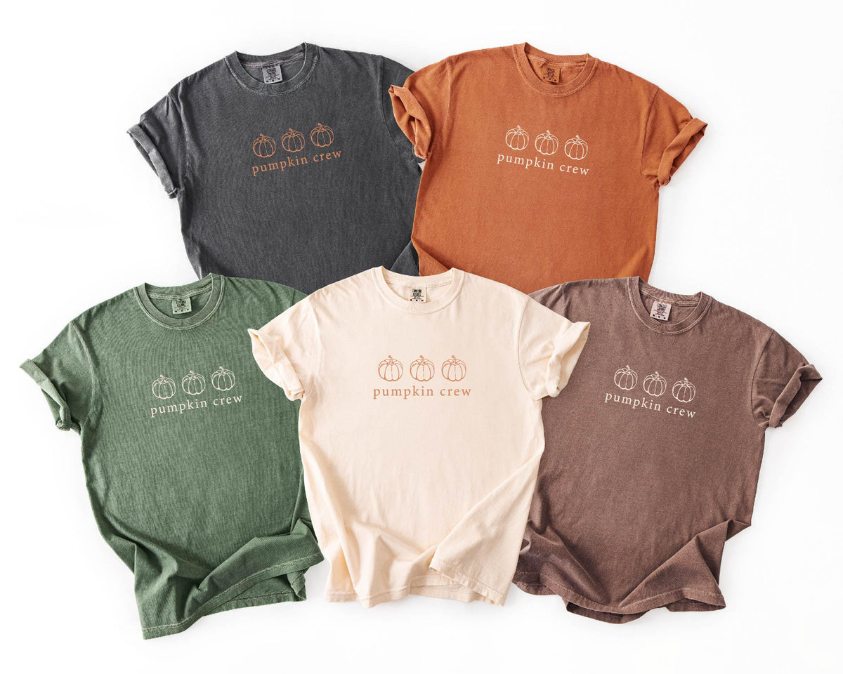Comfort Colors® Pumpkin Crew Shirts - Pumpkin Patch Shirts - Fall Pumpkin T-Shirts - Unisex Pumpkin Shirt - Autumn Fall Shirts - Minimalist