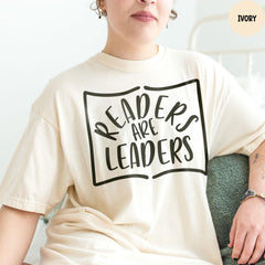 Comfort Colors® Readers Are Leaders Shirt, Reading Shirt, Gift for Teacher, Elementary School Teacher Shirt, Book Lover Shirt