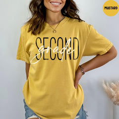 Comfort Colors® Second Grade Shirt, 2nd Grade Shirt, 2nd Grade Teacher Shirt, Back to School, Elementary Teacher Shirt
