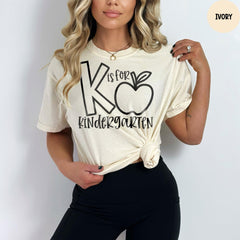 Comfort Colors® Kindergarten Teacher Shirt, K is For Kindergarten, Kindergarten Teacher, Teacher Back to School Shirts, Teacher Shirt
