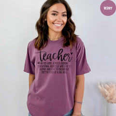 Teacher Definition Comfort Colors® Unisex Shirt, Teacher Appreciation Gift, Humorous Teacher Shirt Gift, Funny Gift for All Teachers