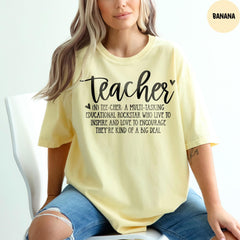 Teacher Definition Comfort Colors® Unisex Shirt, Teacher Appreciation Gift, Humorous Teacher Shirt Gift, Funny Gift for All Teachers