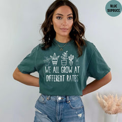 Comfort Colors® We All Grow At Different Rates Shirt, Teacher Appreciation Gift, Kindergarten Shirt, Special Education Teacher Tees