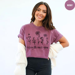 Comfort Colors® Teacher Shirt, Helping Little Minds Grow Shirt, Teacher Flower Shirt, Cute Shirt for Teachers, Floral Teacher Shirt