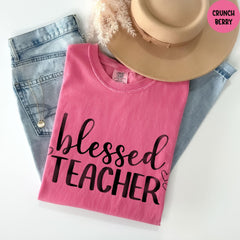 Comfort Colors® Blessed Teacher Inspirational Shirts, Teach Love Inspire Shirt, Back To School Shirt, First Day Of School T shirt