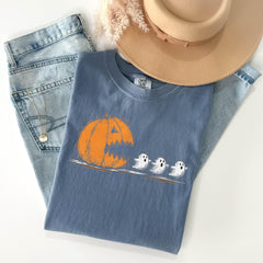 Comfort Colors Pumpkin Ghost Shirt - Spooky Ghost Shirt - Fall Pumpkin Shirt - Funny Halloween Ghost Shirt - Funny Pumpkin Shirt