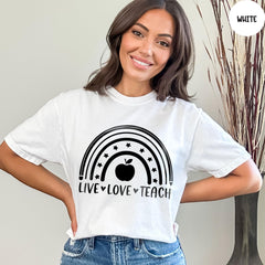 Comfort Colors® Teacher Shirt,  Live Love Teach Shirt, Teacher Shirt, Gift for Teacher, Teacher Life Shirt, Teacher Lover Shirt