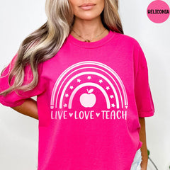 Comfort Colors® Teacher Shirt,  Live Love Teach Shirt, Teacher Shirt, Gift for Teacher, Teacher Life Shirt, Teacher Lover Shirt