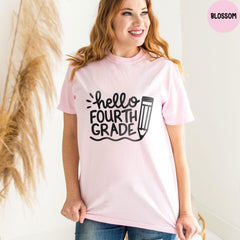 Comfort Colors® Fourth Grade Teacher Shirt, Back to School Shirt, Hello Fourth Grade Shirt, 4th Grade Shirt, Teacher Shirt