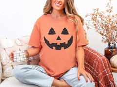 Comfort Colors®  Pumpkin Face Shirt - Retro Pumpkin Face Shirt - Fall Spooky pumpkin Shirt - Spooky Season Halloween Shirt - Fall Pumpkin