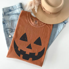Comfort Colors®  Pumpkin Face Shirt - Retro Pumpkin Face Shirt - Fall Spooky pumpkin Shirt - Spooky Season Halloween Shirt - Fall Pumpkin