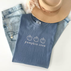 Comfort Colors® Pumpkin Crew Shirts - Pumpkin Patch Shirts - Fall Pumpkin T-Shirts - Unisex Pumpkin Shirt - Autumn Fall Shirts - Minimalist
