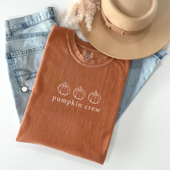 Comfort Colors® Pumpkin Crew Shirts - Pumpkin Patch Shirts - Fall Pumpkin T-Shirts - Unisex Pumpkin Shirt - Autumn Fall Shirts - Minimalist